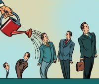 app incubator - image of watering can and businessmen