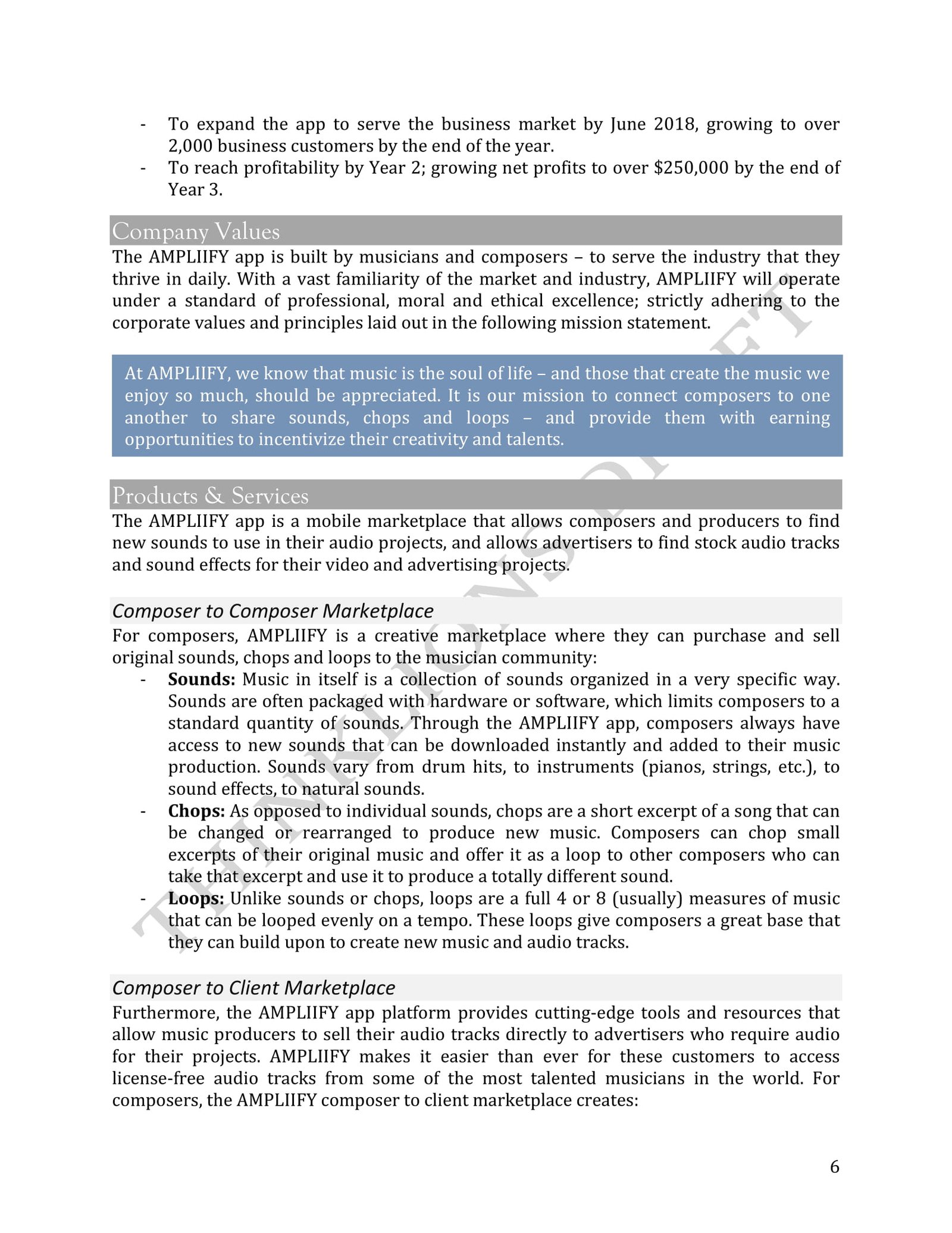 how to write a business plan - page 6