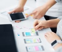 web designers creating a low-fidelity prototype