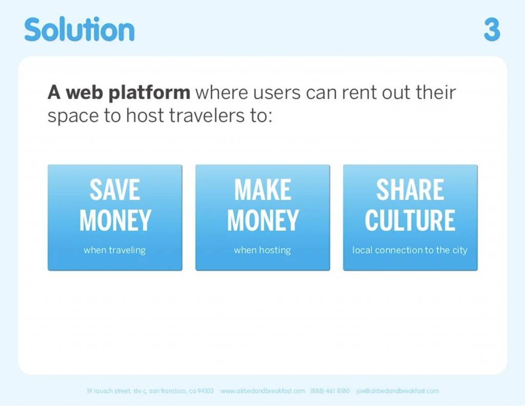 pitch deck from airbnb - solution slide